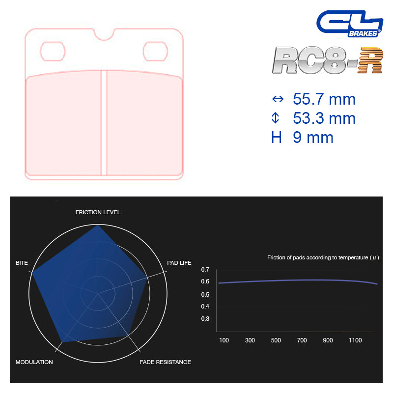 CL Brakes -  Kit 4 pcs. plaquettes de frein (5018W51T25)