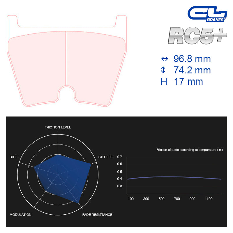 CL Brakes -  Kit 8 pcs. plaquettes de frein (5024W56T17)