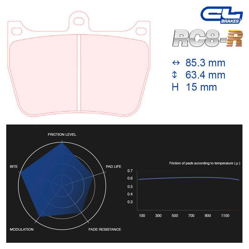 CL Brakes -  Kit 8 pcs. plaquettes de frein (5027W46T15)