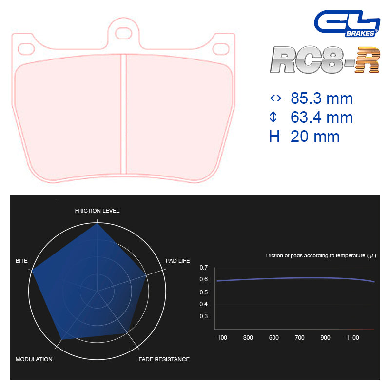 CL Brakes -  Kit 8 pcs. plaquettes de frein (5027W46T20)