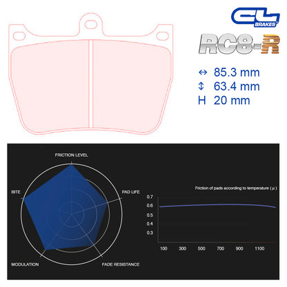 CL Brakes -  Kit 8 pcs. plaquettes de frein (5027W46T20)