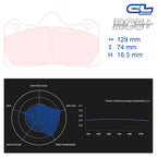 CL Brakes - Kit 4 pz. pastiglie freno (5031W50T16) - Ravasicorse