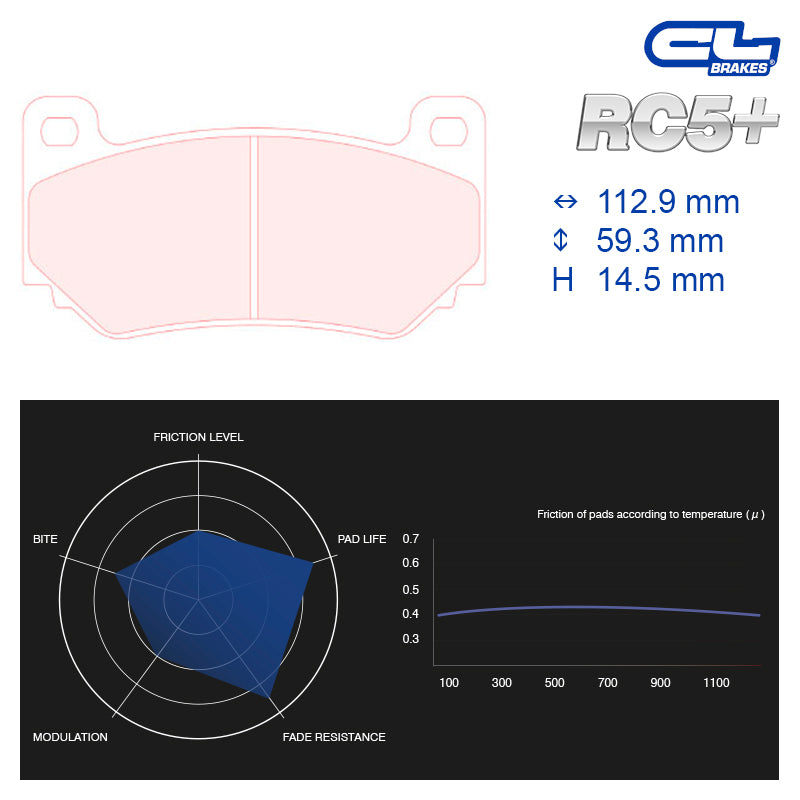 CL Brakes -  Kit 4 pcs. plaquettes de frein (5038W45T14.5)