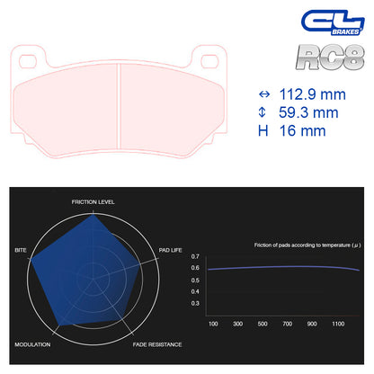 CL Brakes -  Kit 4 pcs. plaquettes de frein (5038W45T16)