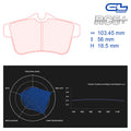 CL Brakes - Kit 4 pz. pastiglie freno (5061W44T16.5) - Ravasicorse
