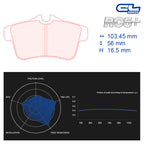 CL Brakes - Kit 4 pz. pastiglie freno (5061W44T16.5) - Ravasicorse