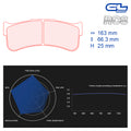 CL Brakes - Kit 4 pz. pastiglie freno (5068W51T25) - Ravasicorse