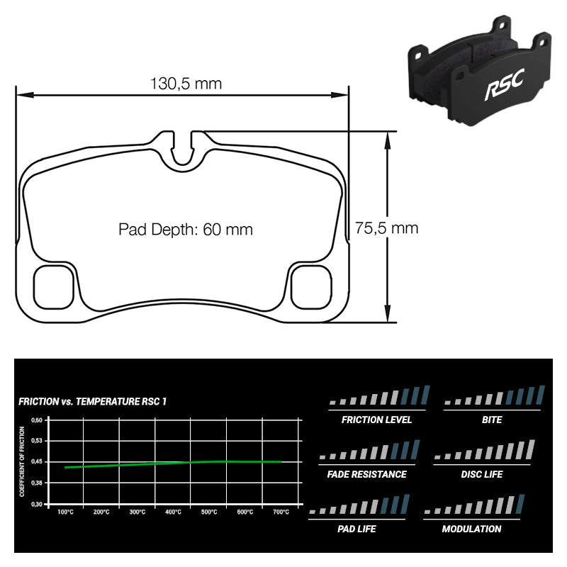 Pagid - Pastiglie freno Porsche 997 GT3 Cup [17 mm thick pads] (8008) - Rear