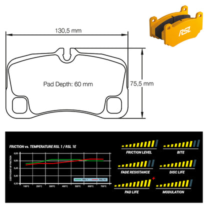 Pagid - Pastiglie freno Porsche 997 GT3 Cup [17 mm thick pads] (8008) - Rear