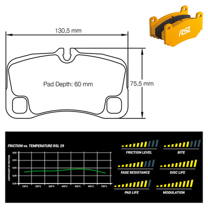 Pagid - Pastiglie freno Porsche 997 GT3 Cup [17 mm thick pads] (8008) - Rear