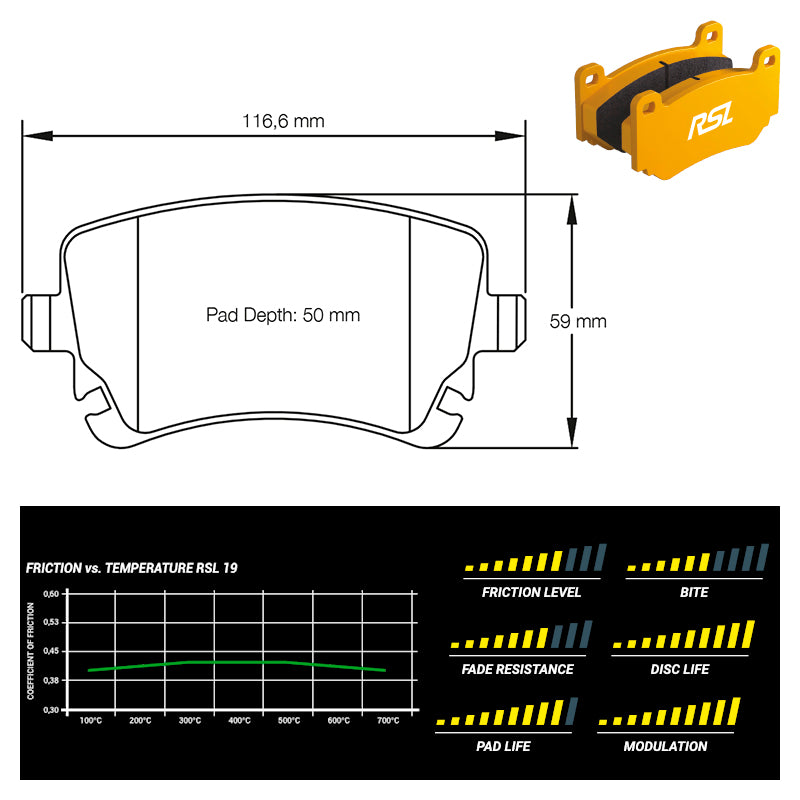 Pagid - Pastiglie freno Audi S5 (disc Ø 345 mm) (8039) - Rear