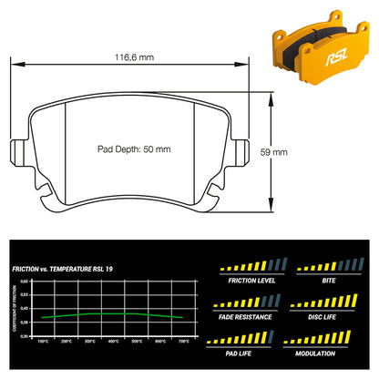 Pagid - Pastiglie freno Audi S5 (disc Ø 345 mm) (8039) - Rear