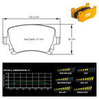Pagid - Pastiglie freno VW Golf VI R 2.0 TFSI 270 HP (8046) - Rear - Ravasicorse