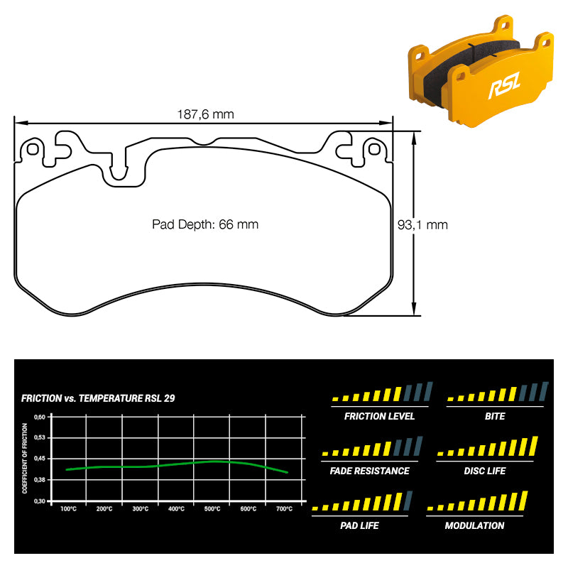 Pagid - Pastiglie freno Mercedes AMG GTR [cast iron brakes] (8238) - Front