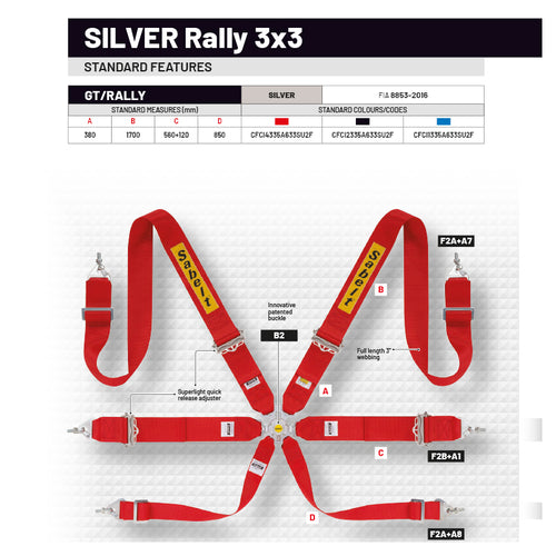 Cintura Sabelt - 6 punti Rally 3x3" FIA 8853-2016 (black) - Ravasicorse