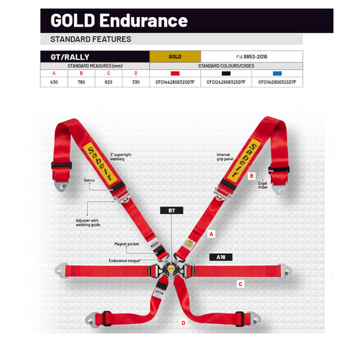 Cintura Sabelt - 6 punti Endurance FIA 8853-2016 (black) - Ravasicorse