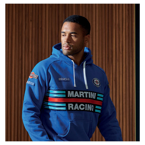 Felpa hoodie Sparco - Martini Racing (light blue) - Ravasicorse