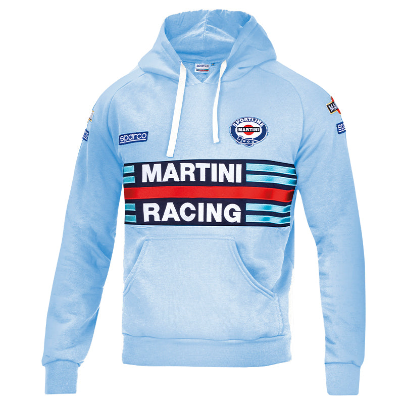 Felpa hoodie Sparco - Martini Racing (light blue)