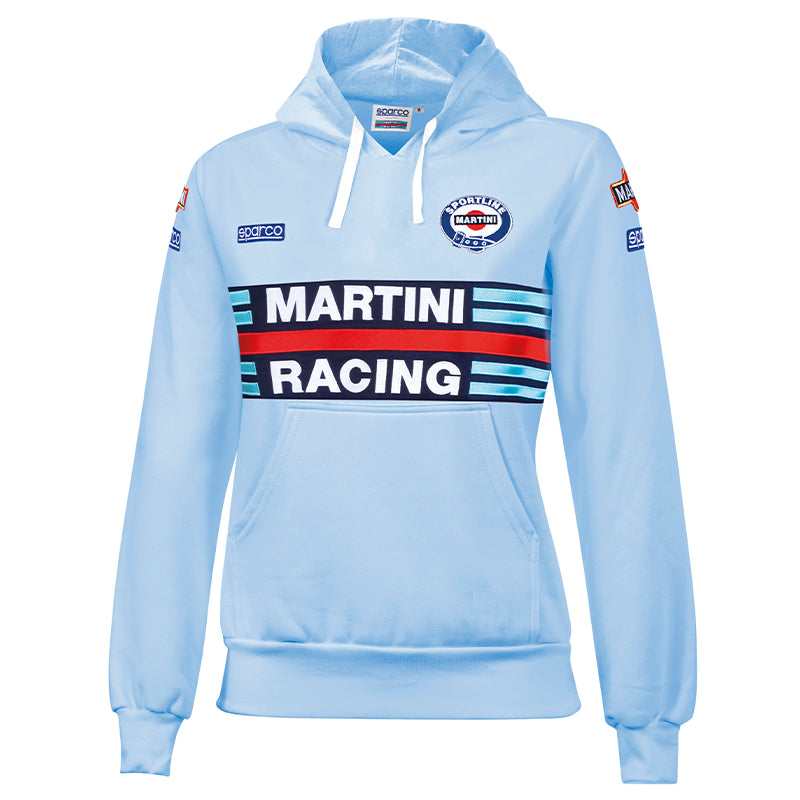 Felpa hoodie Sparco - Martini Racing (light blue - lady) - Ravasicorse