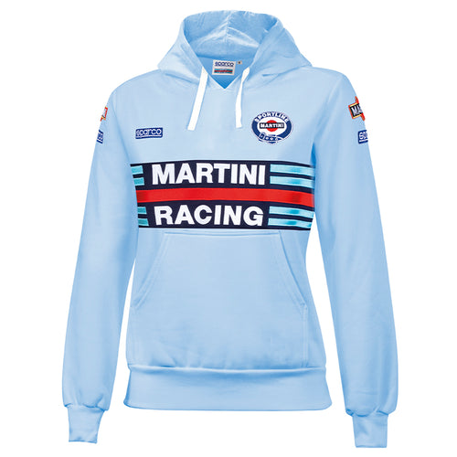 Felpa hoodie Sparco - Martini Racing (light blue - lady) - Ravasicorse