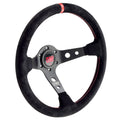 Volante OMP - Corsica (black/black/red - suede leather - OD/1954/NR) - Ravasicorse