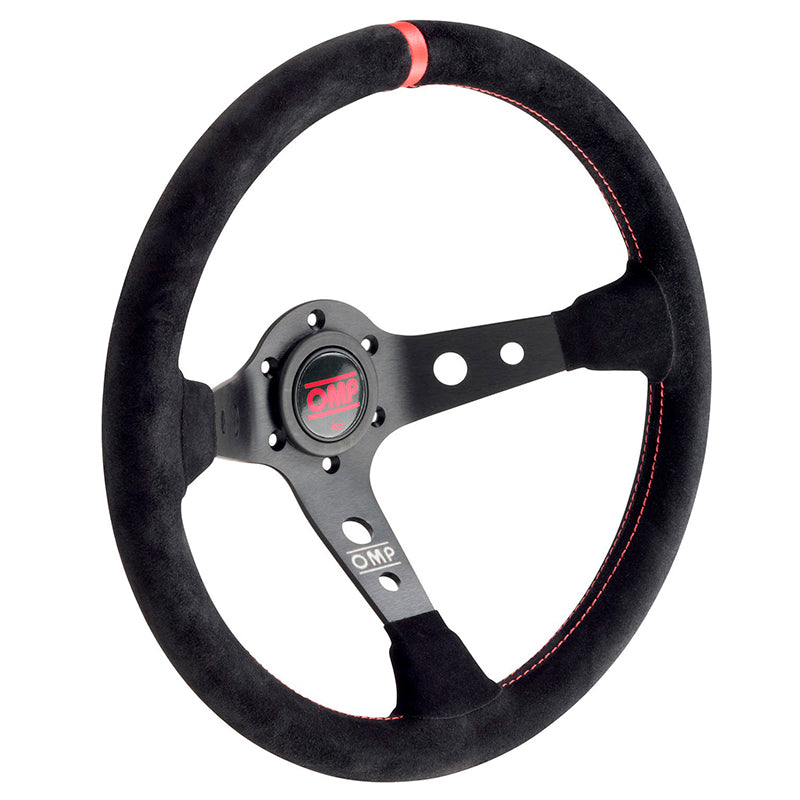 Volante OMP - Corsica (black/black/red - suede leather - OD/1954/NR) - Ravasicorse