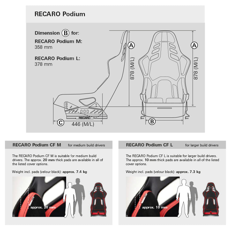 Recaro - Podium CF (alcantara nera/pelle rossa)