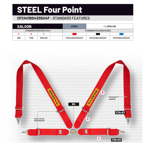 Cintura Sabelt - 4 punti GT/Rally FIA 8854/98 (blue - CCS433SBUN) - Ravasicorse