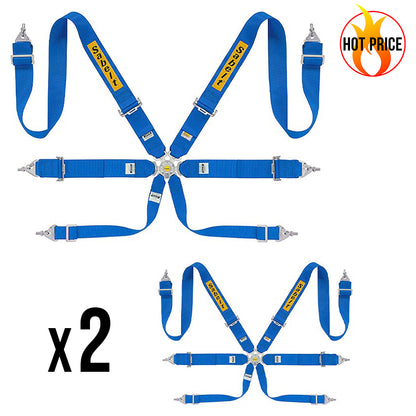 2 x Cintura Sabelt - 6 punti Rally 3x3" FIA 8853-2016 (blue)