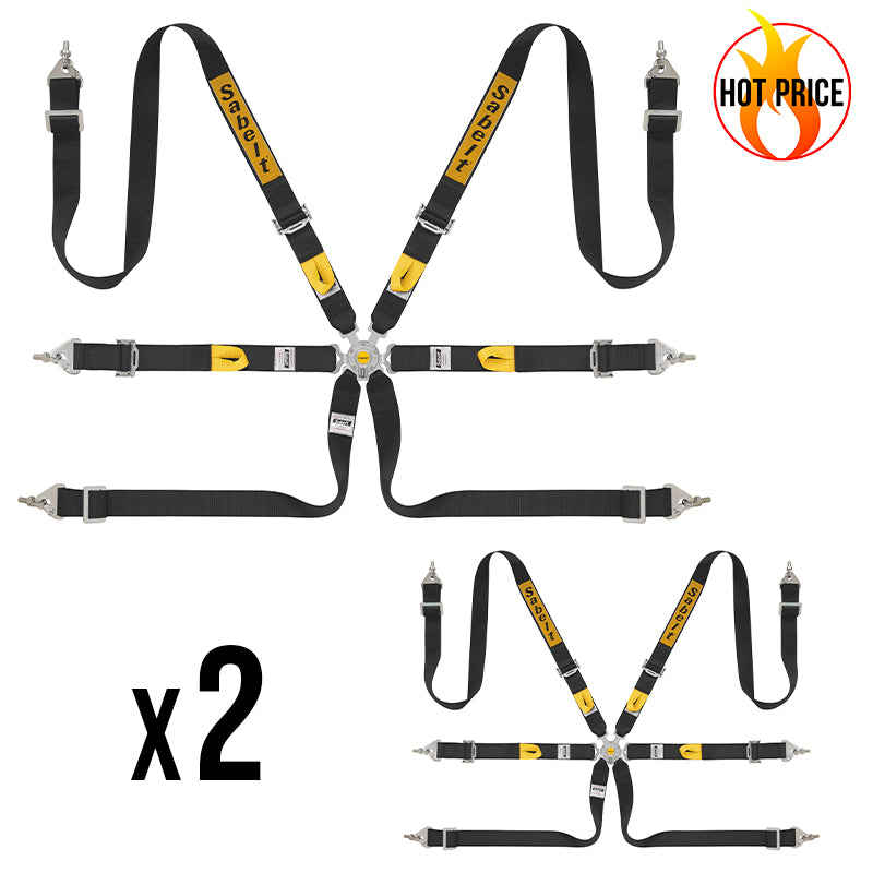 2 x Cintura Sabelt - 6 punti Rally FIA 8853-2016 (black - CCS622SNUN) - Ravasicorse