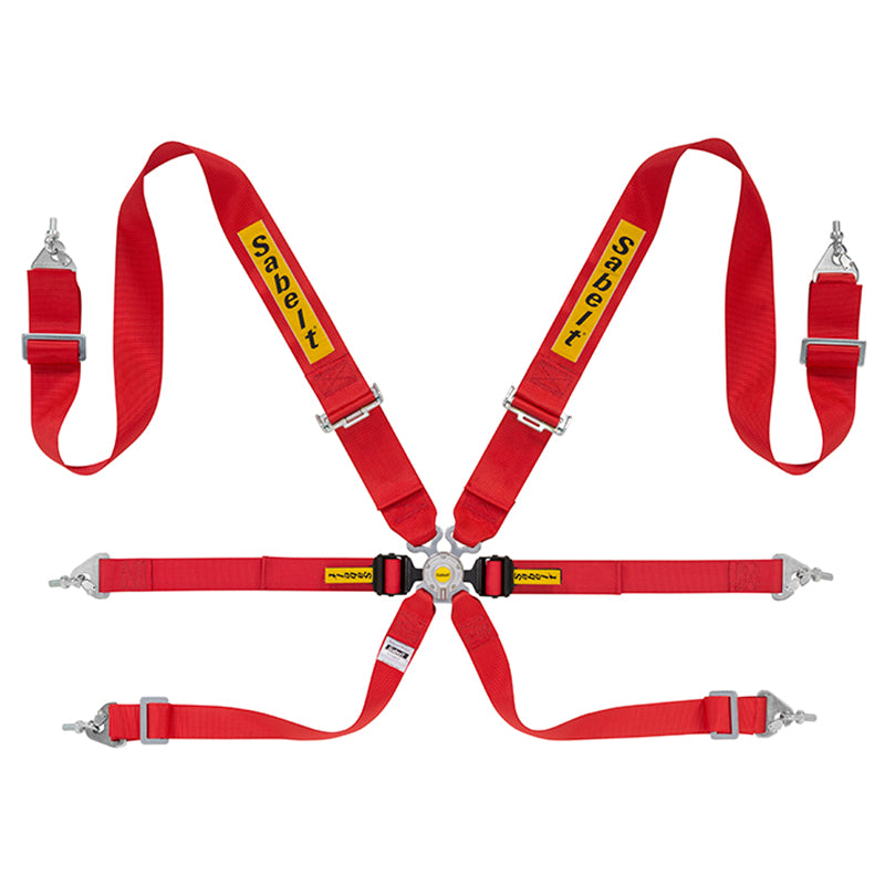 Cintura Sabelt - 6 punti Rally 3x2" FIA 8853-2016 (red) - Ravasicorse