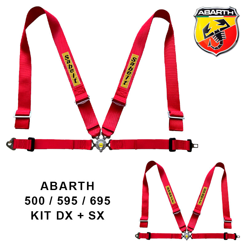 Sabelt - Kit cinture DX+SX x Abarth 500/595/695 (red) - Ravasicorse