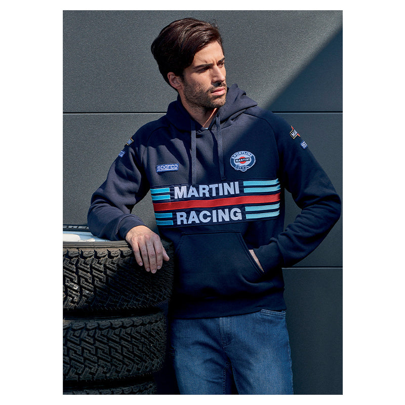 Felpa hoodie Sparco - Martini Racing (blue) - Ravasicorse
