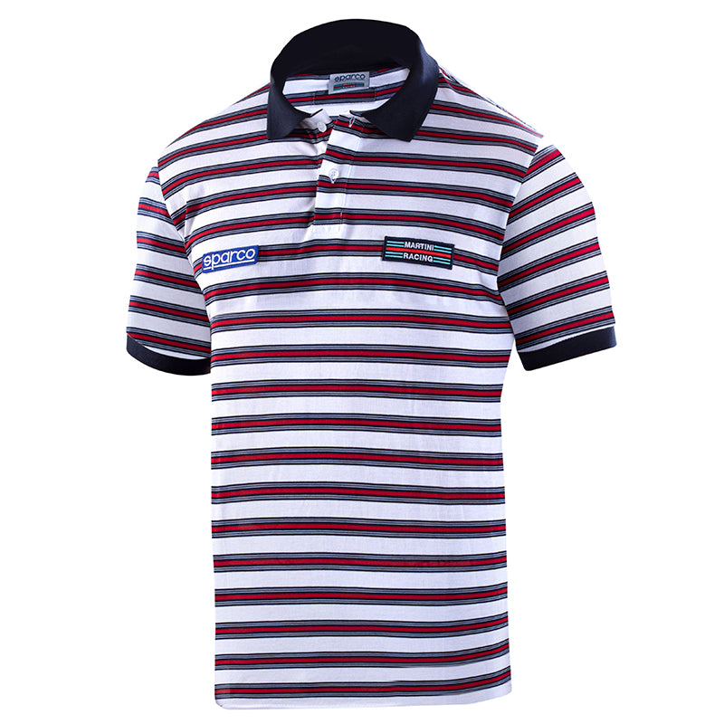 Sparco - Martini Racing Polo Striped (White/red) - Ravasicorse