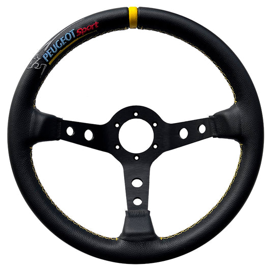 Volante personalizzato Peugeot Motorsport (cuciture gialle)