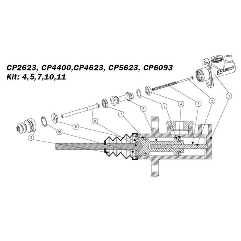 AP Racing - Kit riparazione CP2623, CP4400, CP4623, CP5623, CP6093 - Ravasicorse